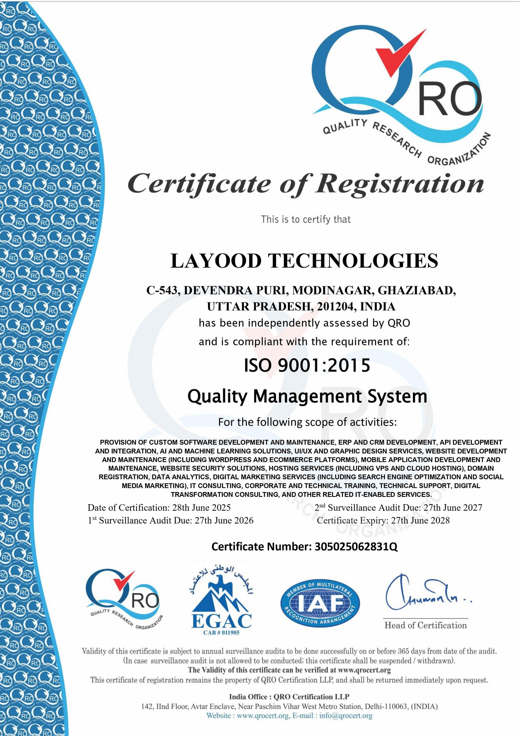 ISO Certificate